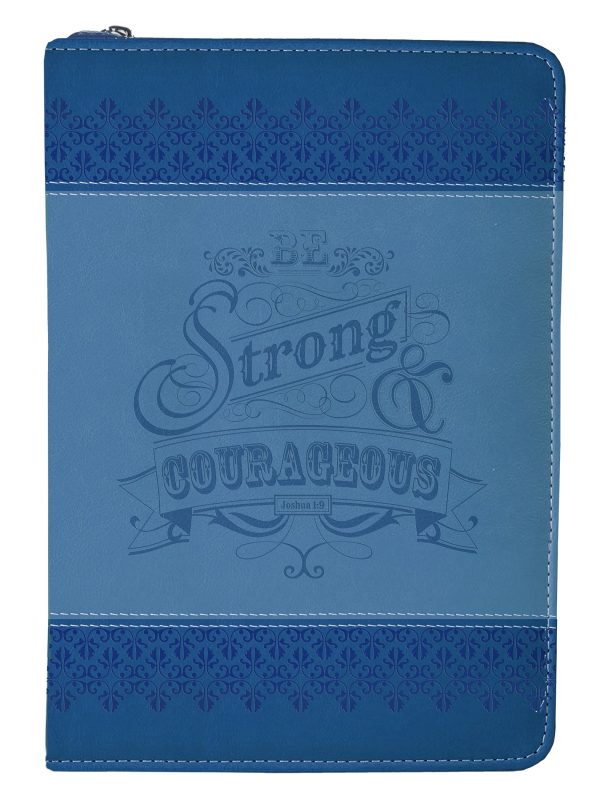Notes ekoskóra na zamek – Be strong – niebieski