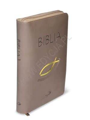 Biblia z kolorową wkładką – brąz zamek –  Edycja