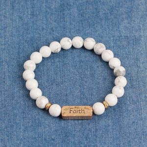 Bransoletka Faith – kamienna biały