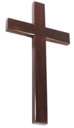 Drewniany krzyż do powieszenia ciemny 11×20 cm