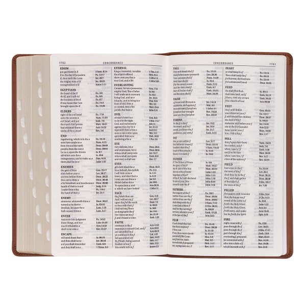 KJV Bible – jasny brąz index złocenia