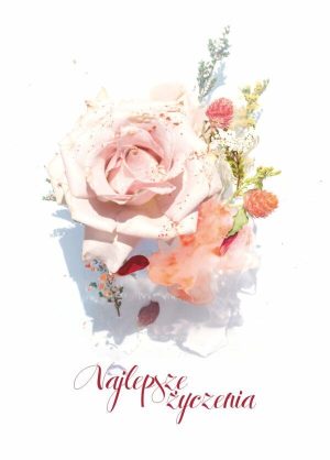 Karnet – Najlepsze życzenia – róża