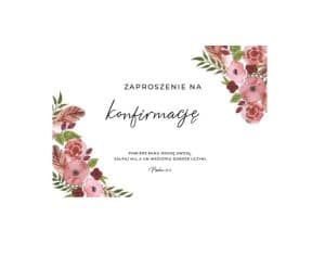 Karnet – Zaproszenie konfirmacja – kwiaty 5/21