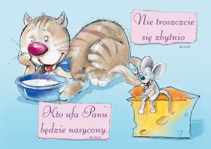 Kartka promise – nie troszczcie kto ufa kot i mysz