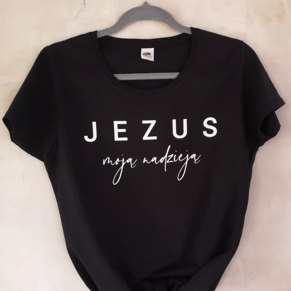 Koszulka L Jezus moją nadzieją – czarna
