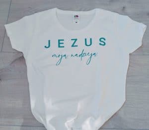 Koszulka S Jezus moją nadzieją – biała