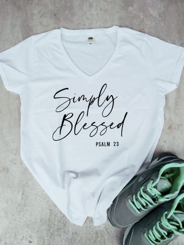 Koszulka S  Simply Blessed – biała