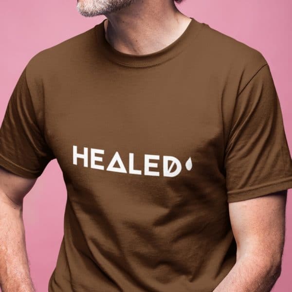 Koszulka męska HEALED – brązowa – XXL