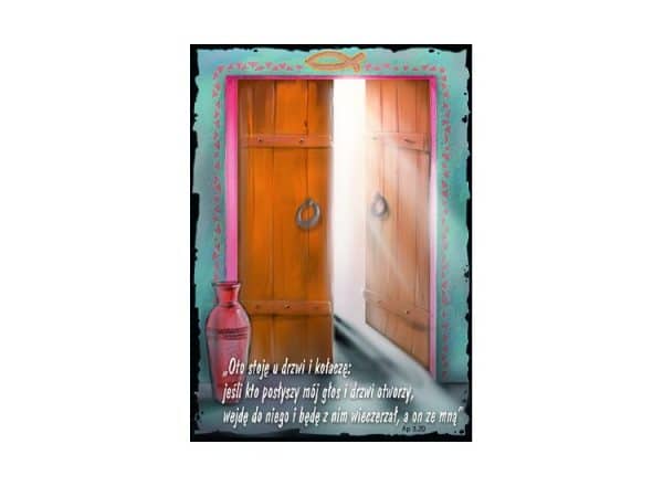 Naklejka prostokąt – oto stoję u drzwi…95