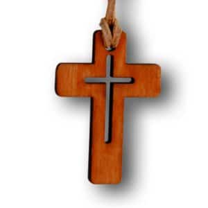 Naszyjnik drewniany krzyż – Krzyż