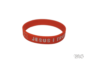 Opaska silikonowa – JESUS  I TRUST IN YOU – czerwo