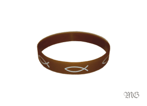 Opaska silikonowa – rybki kolor brązowy
