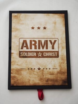 Plakat ze stali – Army Soldier of Christ