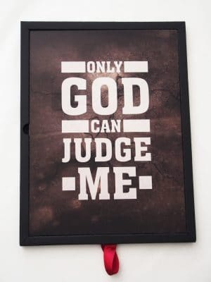 Plakat ze stali – Only God can judge me Brąz