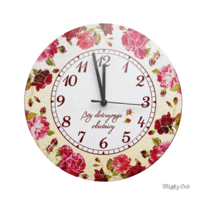 Zegar ozdobny – z kwiatkami