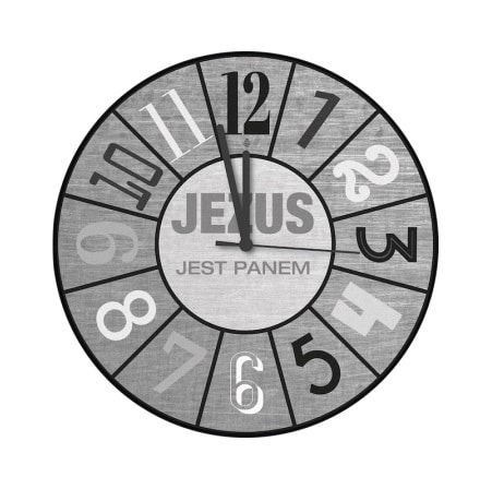 Zegar ozdobny – z wersetem Jezus jest Panem