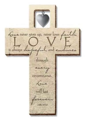 Krzyż z podpórką lub do powieszenia (D) Love is