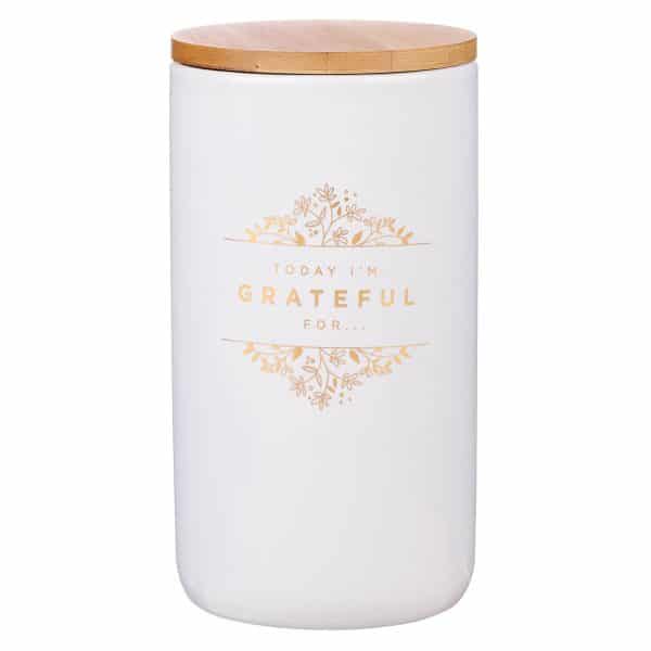 Ceramiczny słoik z kartami – Grateful Gold