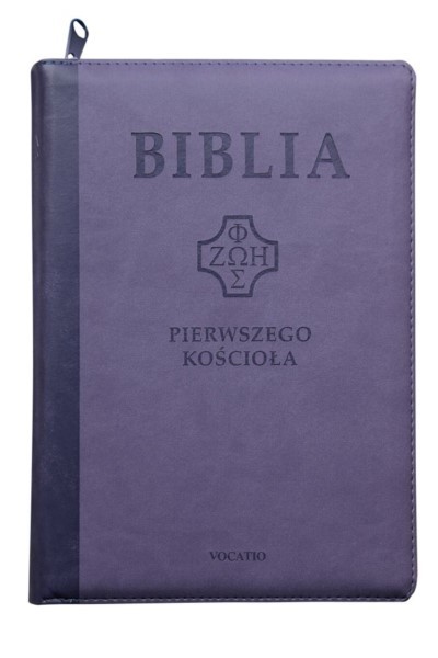 Biblia Pierwszego Kościoła - PU fiolet zamek wyc