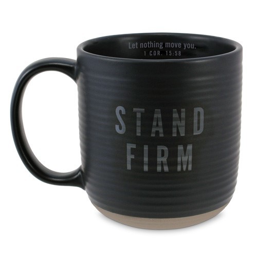 Kubek ceramiczny - Stand Firm - czarny