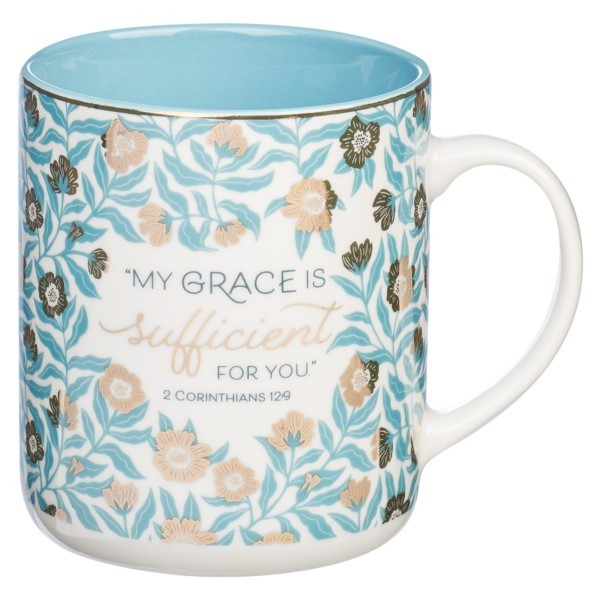 Kubek ceramiczny - Sufficient Grace blue