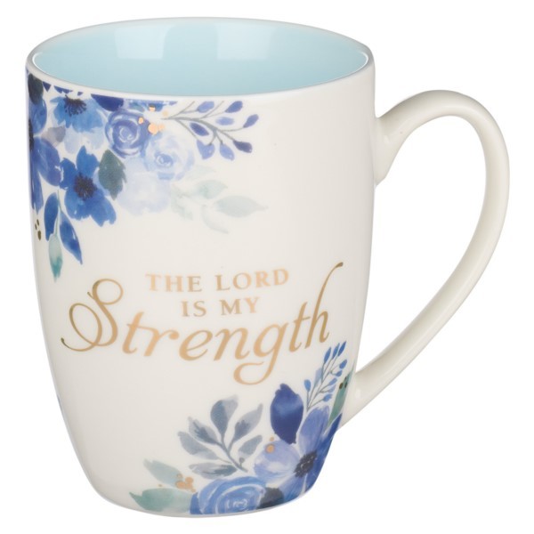 Kubek ceramiczny - The Lord is My Strength Blue