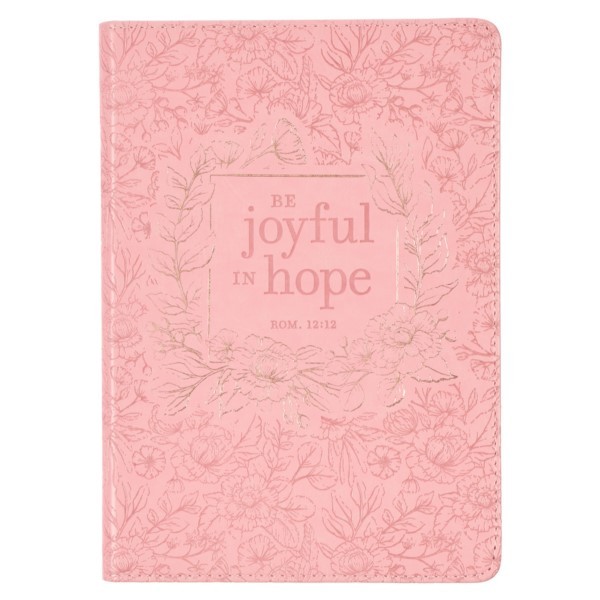 Notatnik skórzany - Joyful in Hope Pink Faux Leath