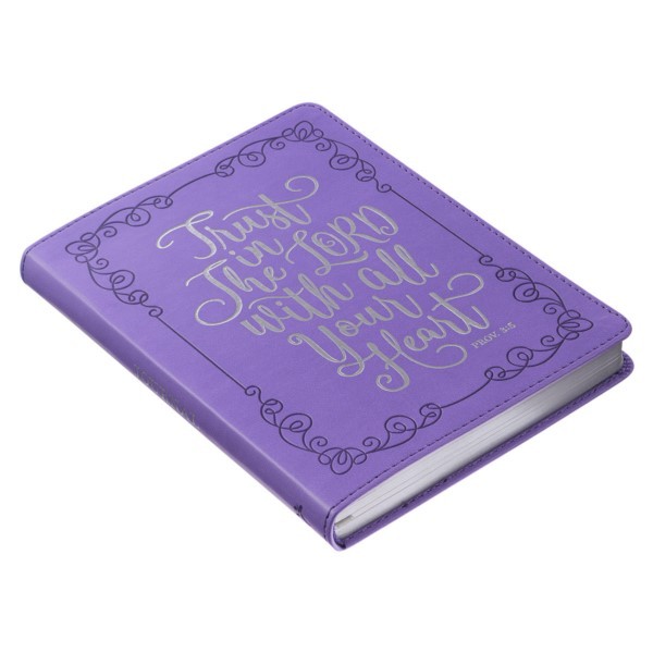 Notatnik skórzany - Trust In The LORD Purple Handy