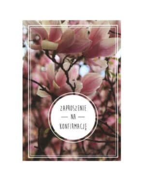Karnet – Zaproszenie konfirmacja – magnolie