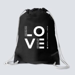 Plecak płócienny – LOVE – czarny