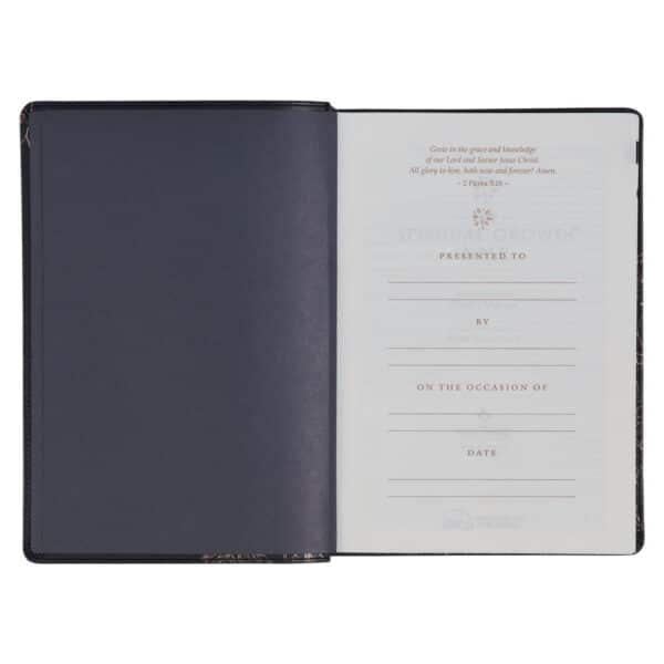 Midnight Blue Faux Leather Spiritual Growth Bible