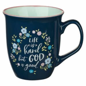 Kubek ceramiczny – God is Good Navy Floral