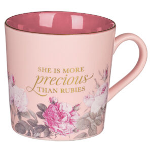 Kubek ceramiczny – More Precious than Rubies Pink
