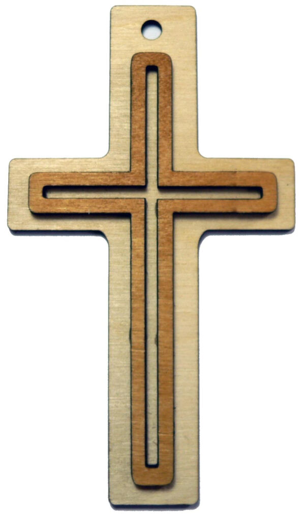 Krzyż drewniany średni ozdobny krzyż – 14cm