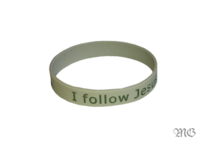 Opaska silikonowa – I follow Jesus – szara
