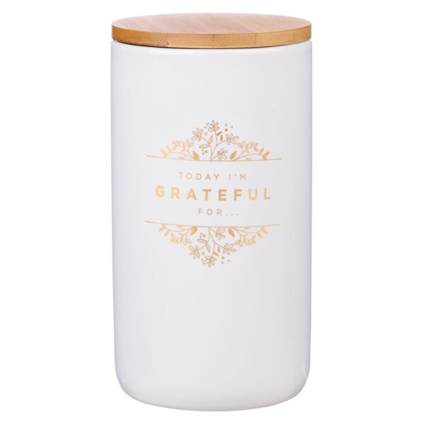 Ceramiczny słoik z kartami – Grateful Gold