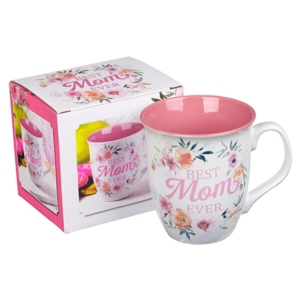 Kubek ceramiczny – Best Mom Ever White and Pink