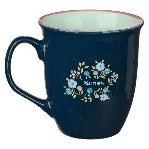 Kubek ceramiczny – God is Good Navy Floral