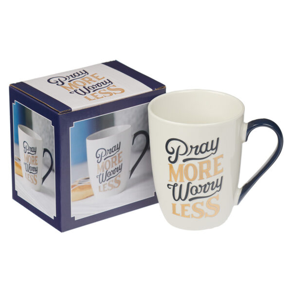 Kubek ceramiczny – Pray More Worry Less Navy