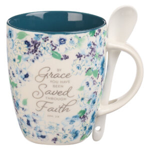 Kubek ceramiczny – Saved by Grace Blue