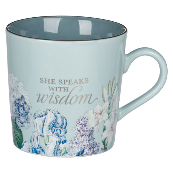 Kubek ceramiczny – She Speaks with Wisdom Blue