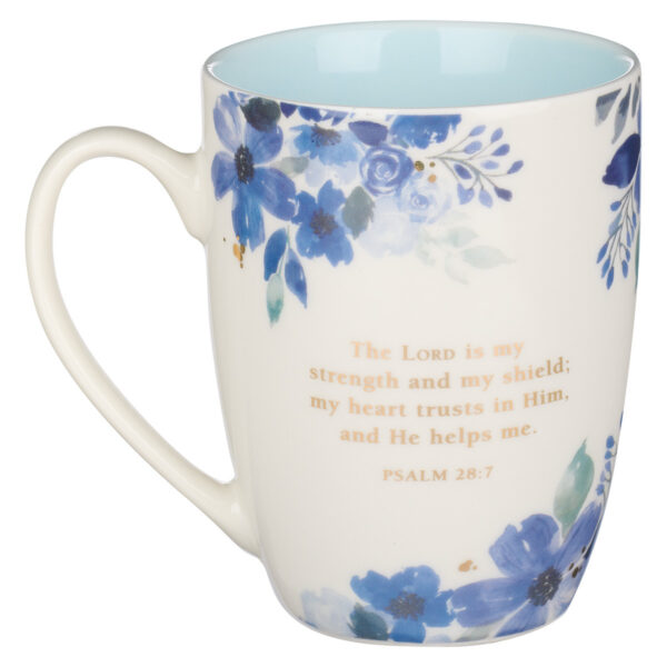 Kubek ceramiczny – The Lord is My Strength Blue