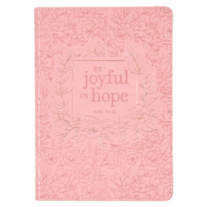 Notatnik skórzany – Joyful in Hope Pink Faux Leath