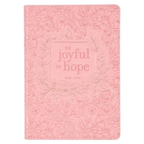 Notatnik skórzany – Joyful in Hope Pink Faux Leath