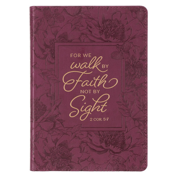 Notatnik skórzany – Walk by Faith Floral Berry