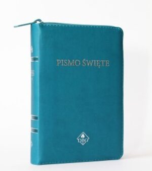 Biblia DBG – mała – PU zamek srebrzenia turkus