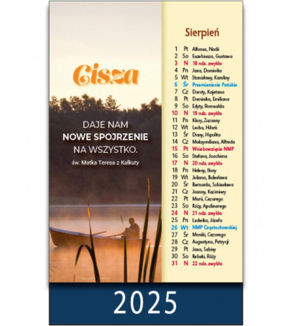 Kalendarz 2025 na biurko – Cisza