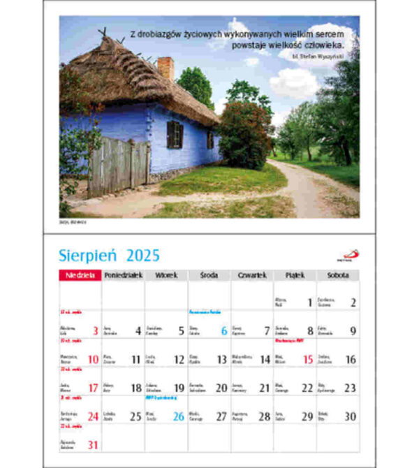 Kalendarz 2025 – Pozdrowienia z Polski