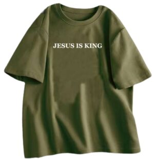 Koszulka – JESUS IS KING – L – zielona