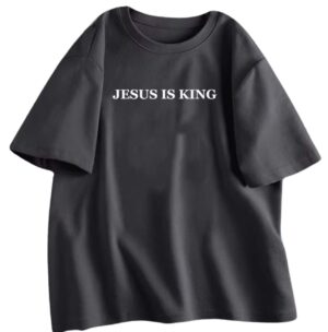 Koszulka – JESUS IS KING – M – szara